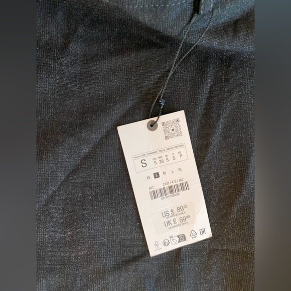 Zara Gray Asymmetrical Cape Midi Skirt Mid waist belt loop ZW Collection S NWT - Picture 15 of 16